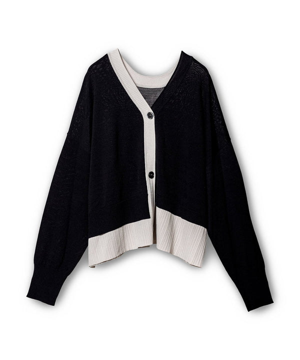 2-way switching knit cardigan