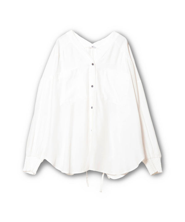 Drawstring hem oversized shirt