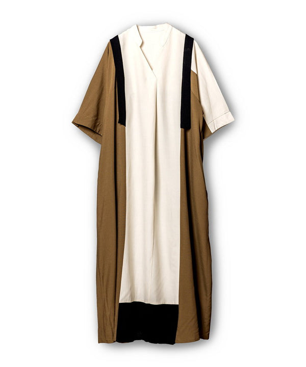 Two-tone pleated dress