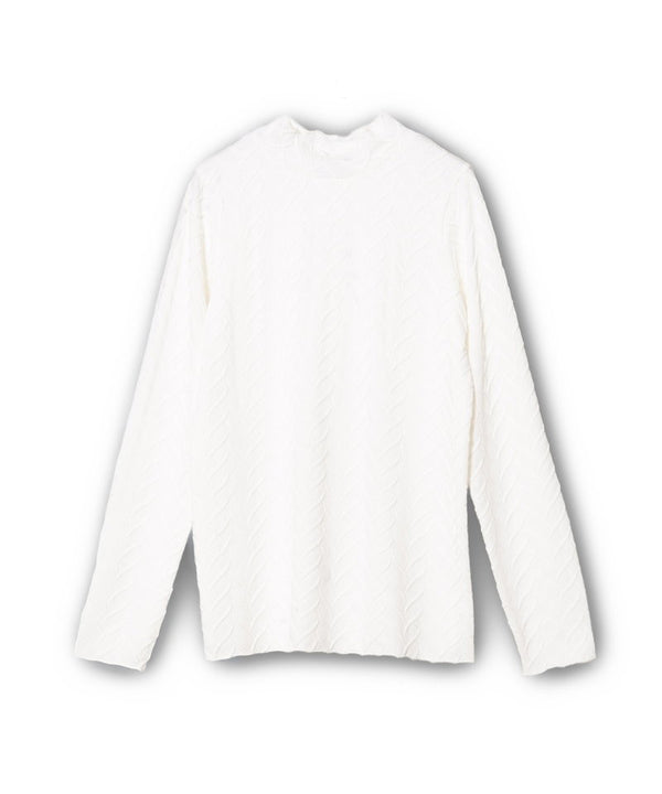Pintuck high neck T-shirt