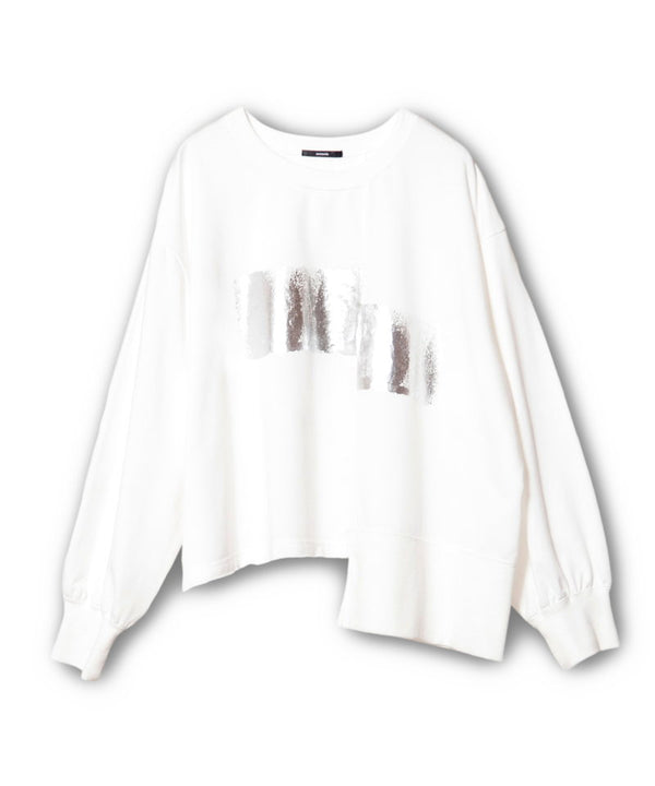 Foil print switch pullover