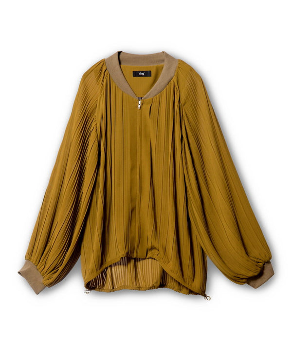 Random Pleat Rib Blouson