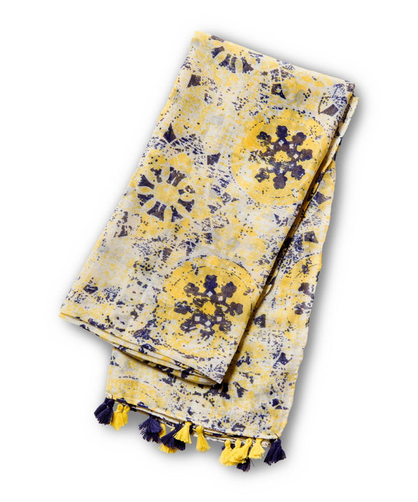 Tassel Hem Print Stole
