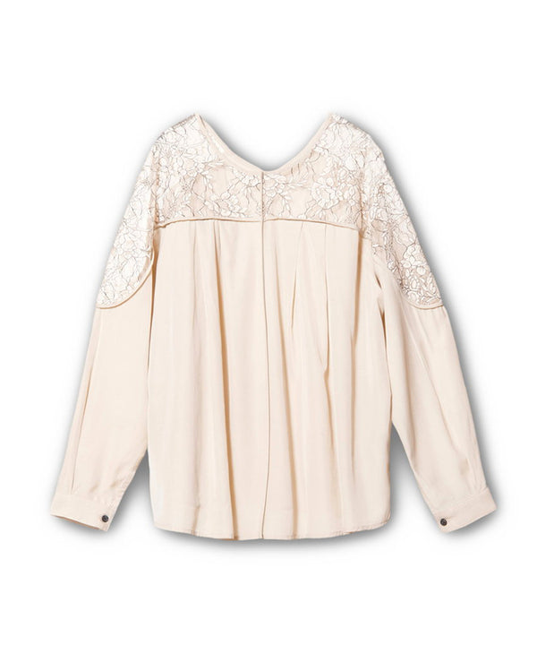 2-way lace switching blouse