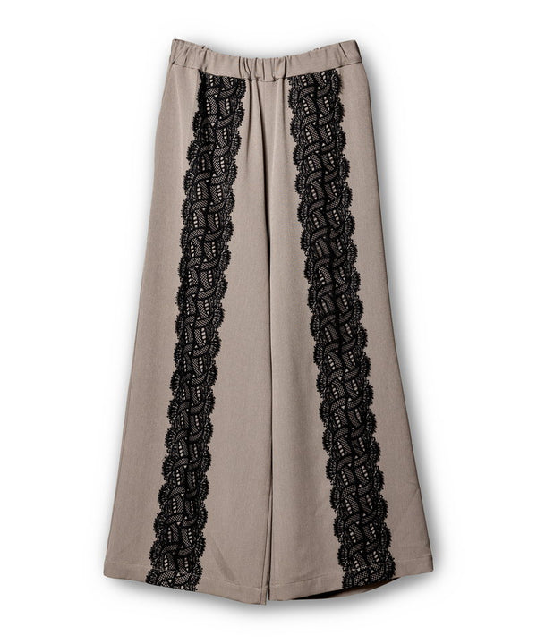 Lace line gathered pants