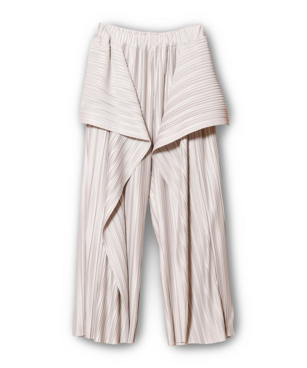 Random pleat cascade pants