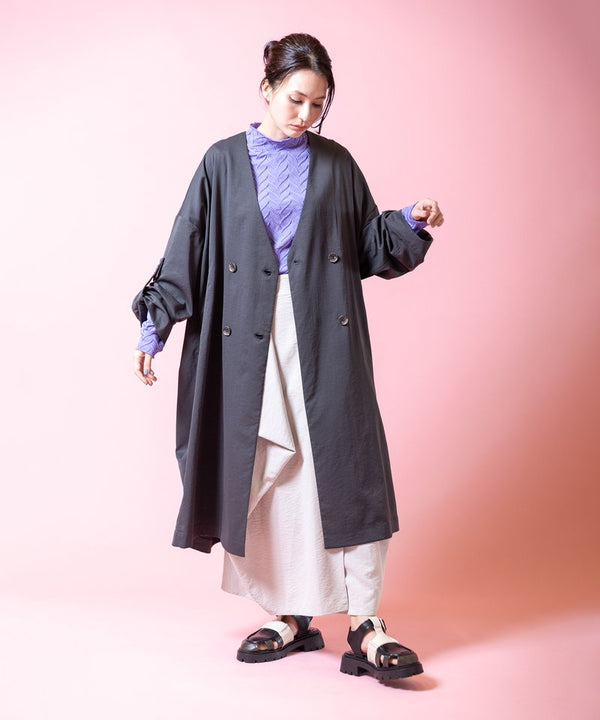 double-breasted oversized coat