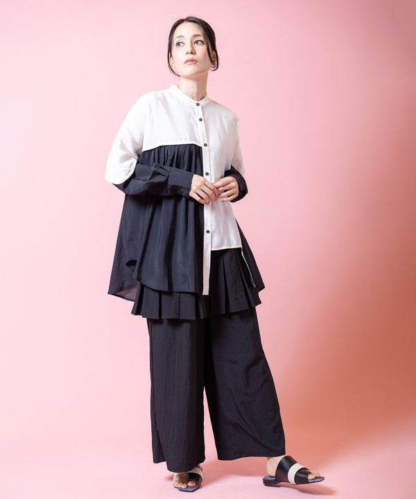 Two-tone dolman blouse