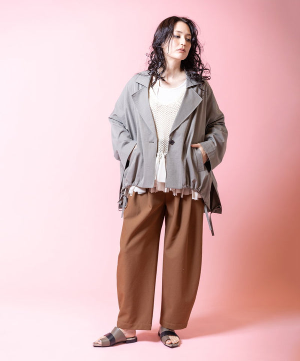 Drawstring hem big tailored jacket