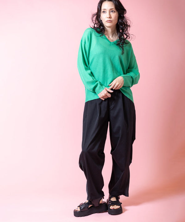 シアーバックタックニットプルオーバー