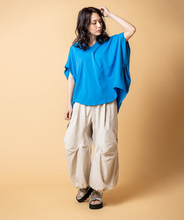 V-neck Side Drape Pullover