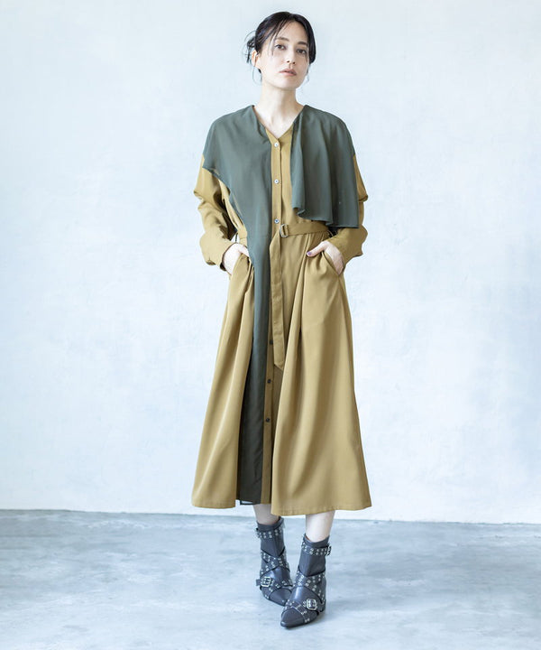 シフォンレイヤードワンピース