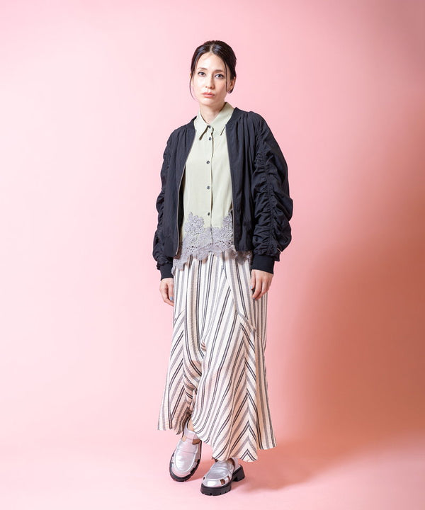 Raglan gathered blouson