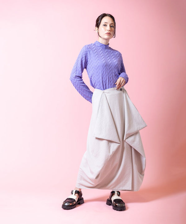 Pintuck high neck T-shirt