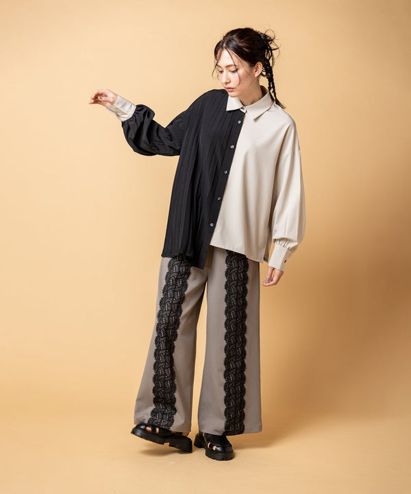 Asymmetrical pleated blouse