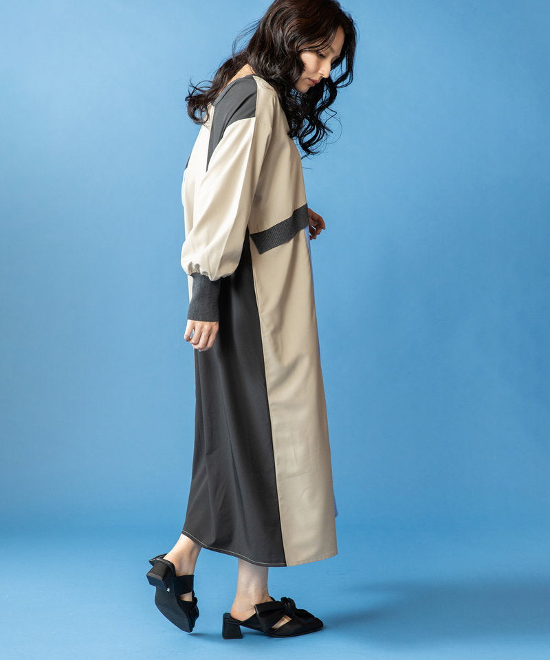 希少⭐︎CELINE フィービー期 バイカラー 異素材 切替 ワンピース 2WAY配色切替ワンピース – OSMOSIS・NO ID.