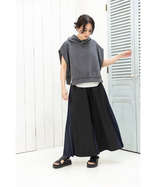 プリーツ切替パンツ