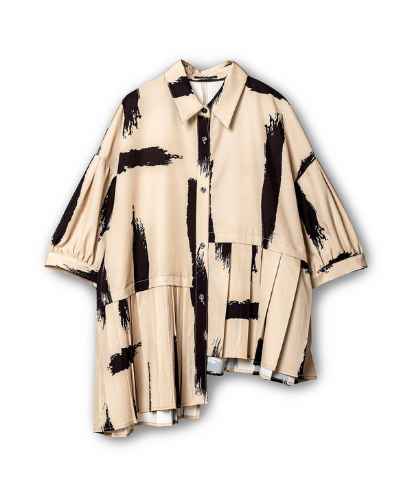 Asymmetrical pleated blouse