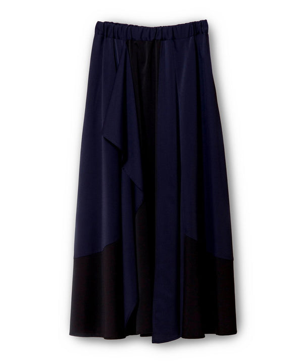 Color-blocked flared skirt