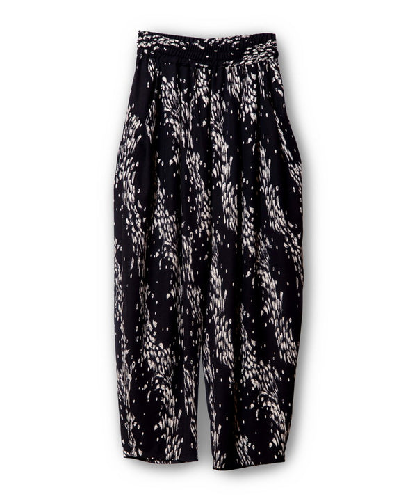 Printed Tuck Pants