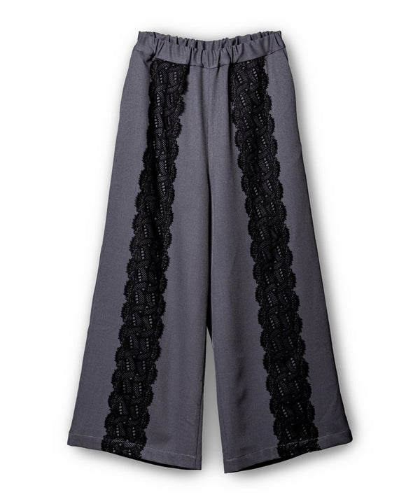 Lace line gathered pants
