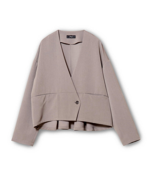 Collarless short jacket