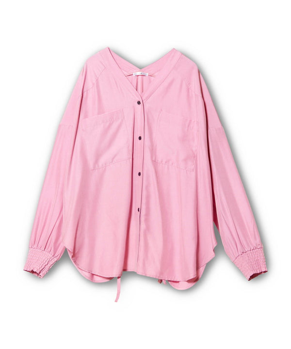 Drawstring hem oversized shirt