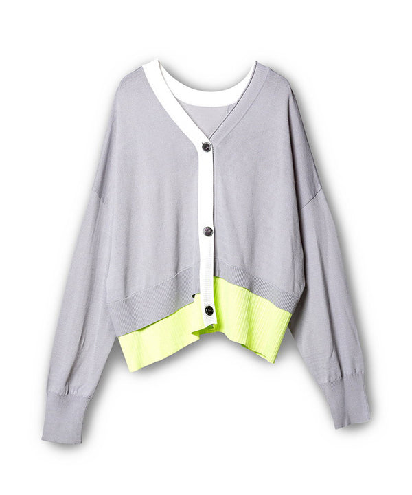 2-way switching knit cardigan