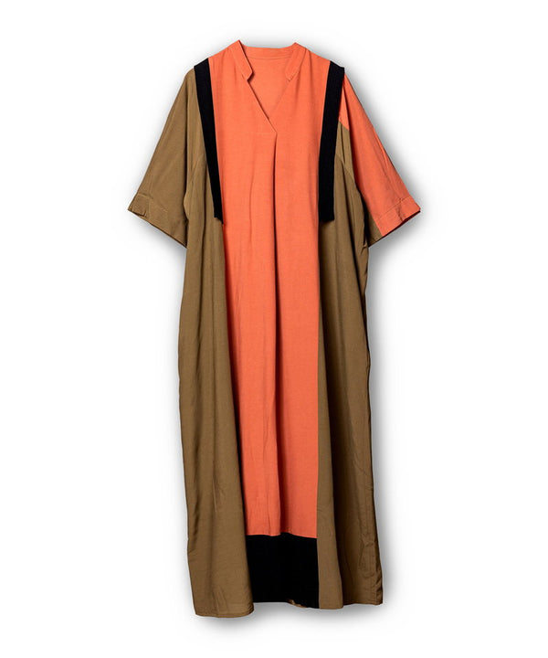 Two-tone pleated dress