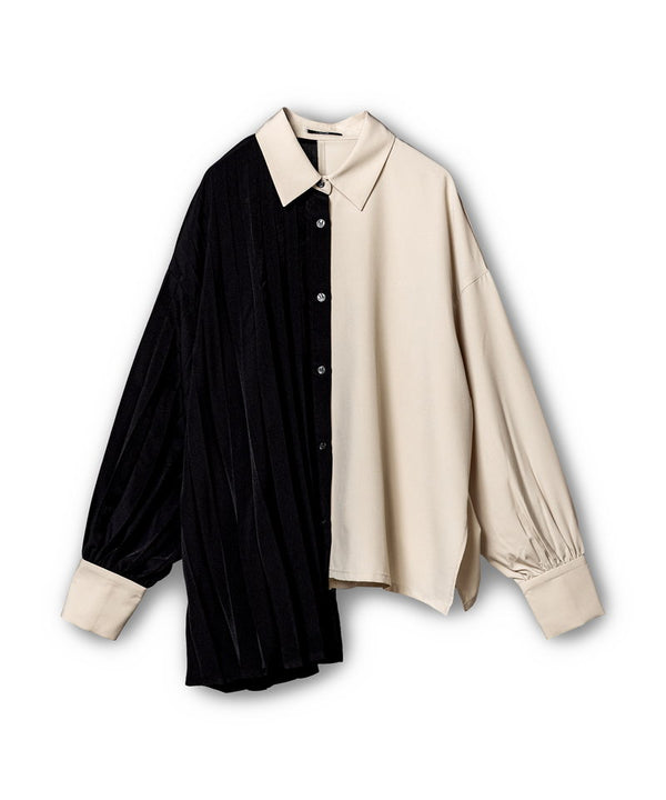 Asymmetrical pleated blouse