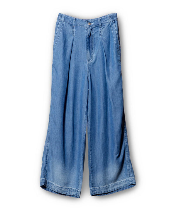 Cellulose Denim Tuck Pants