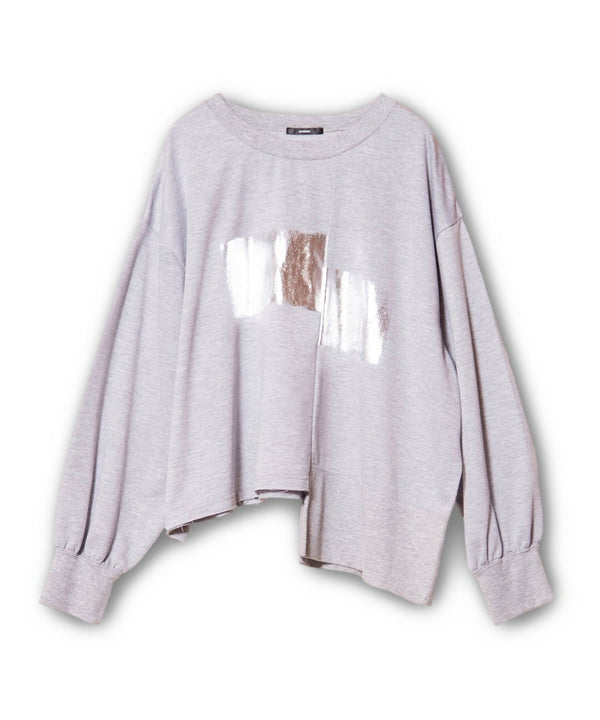 Foil print switch pullover