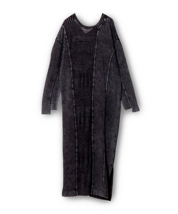 2-way switching RIB knit dress