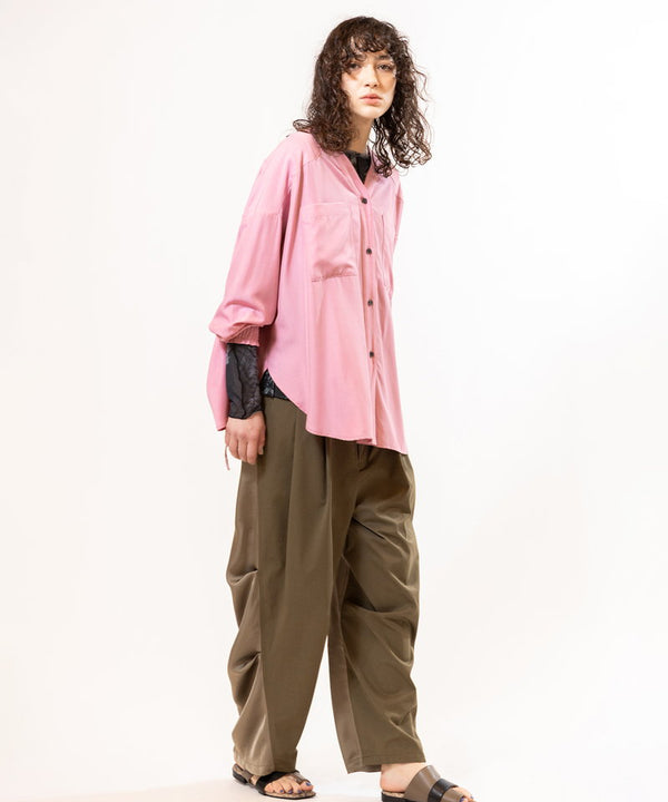 Drawstring hem oversized shirt