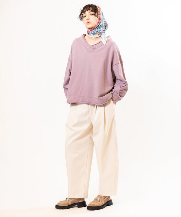 裏毛Vネックプルオーバー