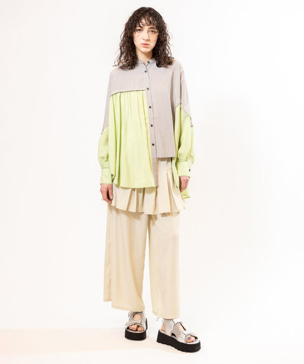 Two-tone dolman blouse