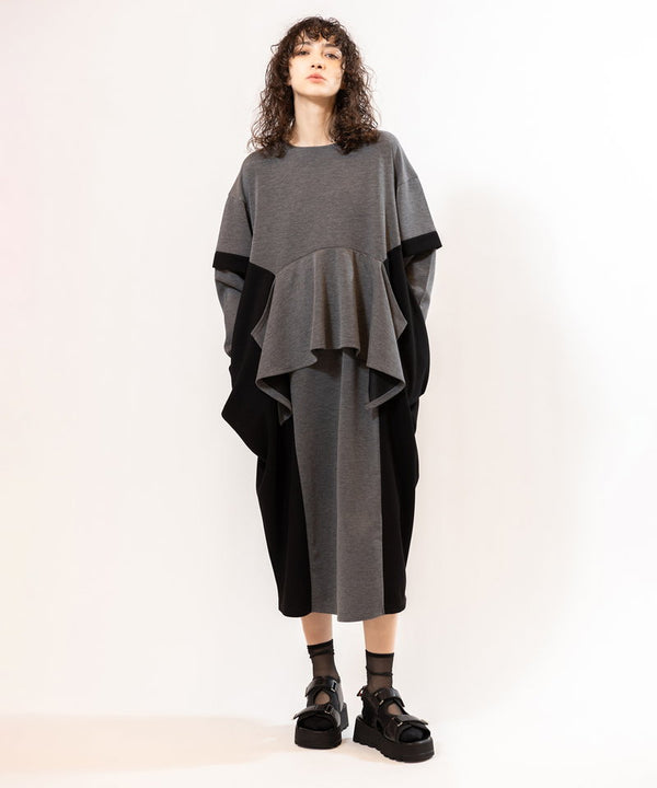 Side drape switching dress