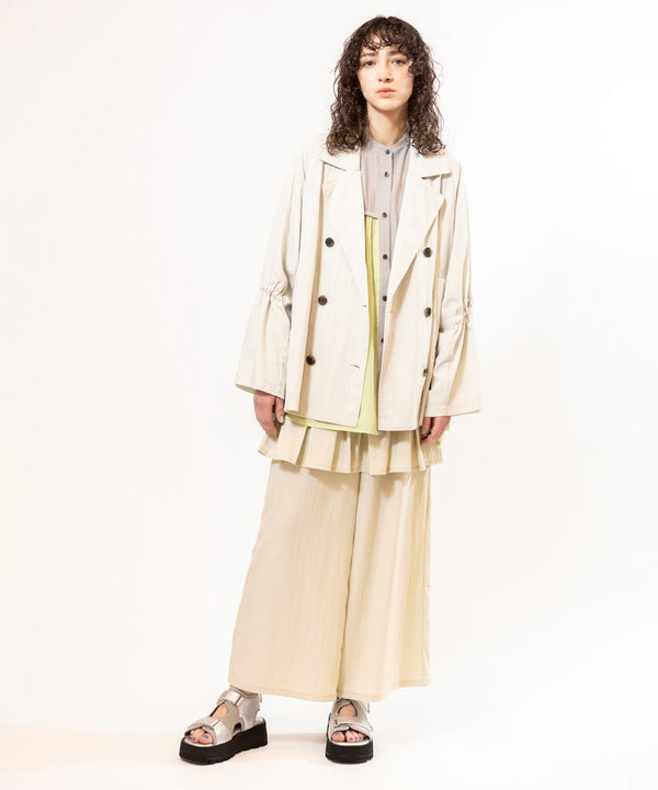 Drawstring short trench coat