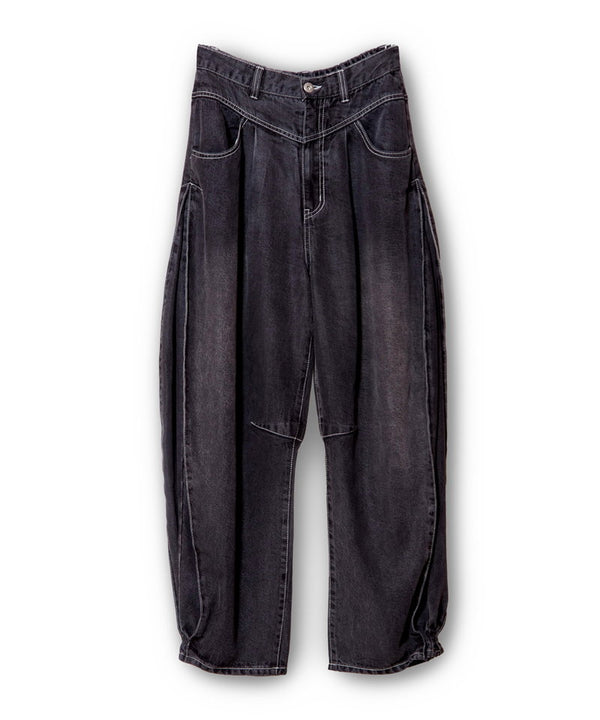 Cellulose Denim Tuck Pants