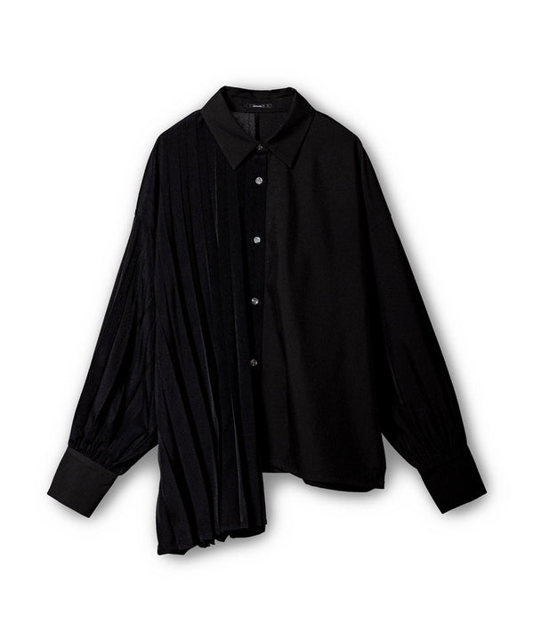 Asymmetrical pleated blouse