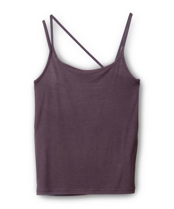 Asymmetrical terry camisole