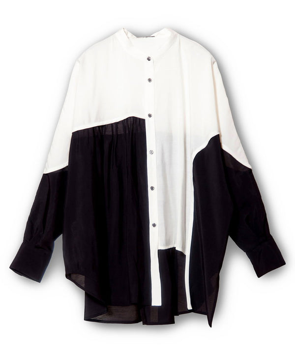 Two-tone dolman blouse