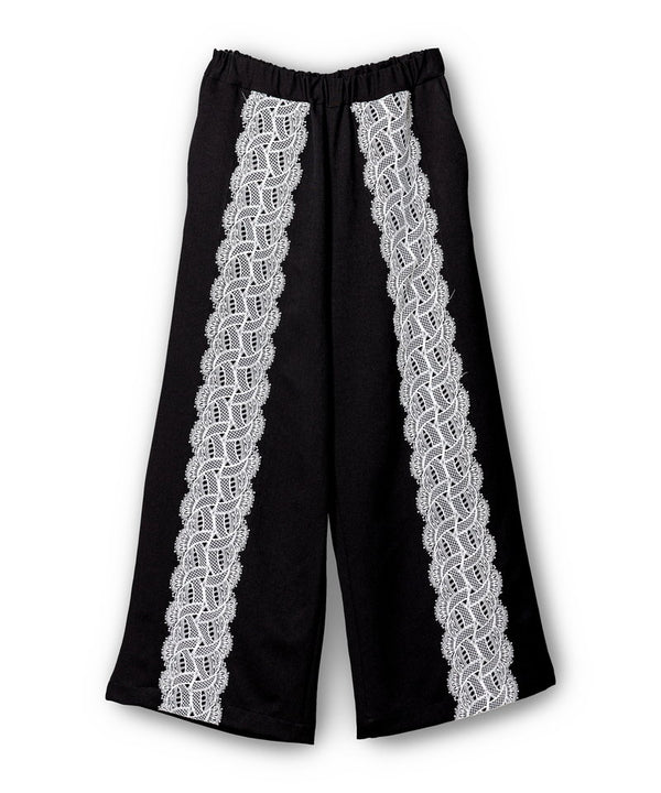 Lace line gathered pants