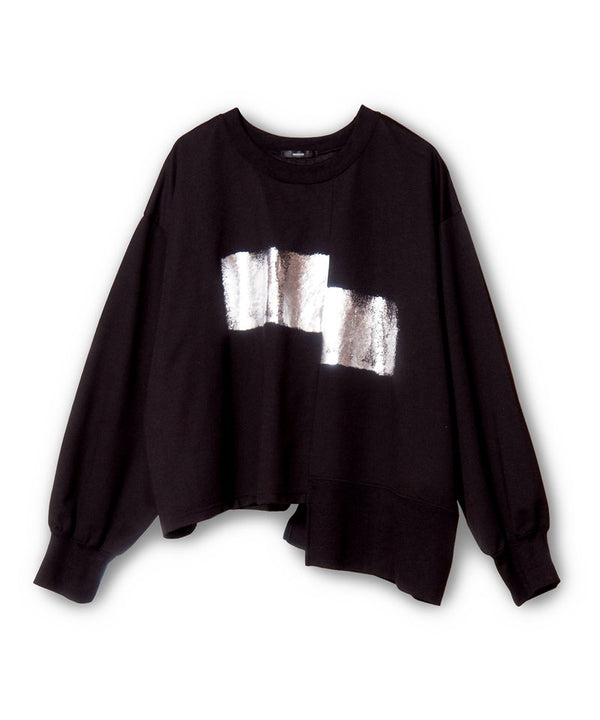 Foil print switch pullover