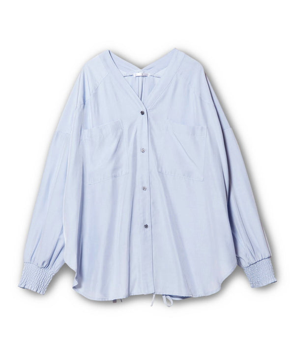 Drawstring hem oversized shirt