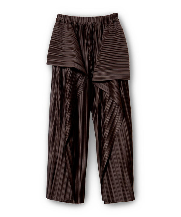Random pleat cascade pants