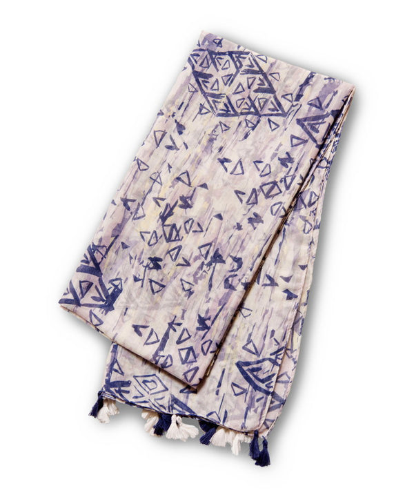 Tassel Hem Print Stole