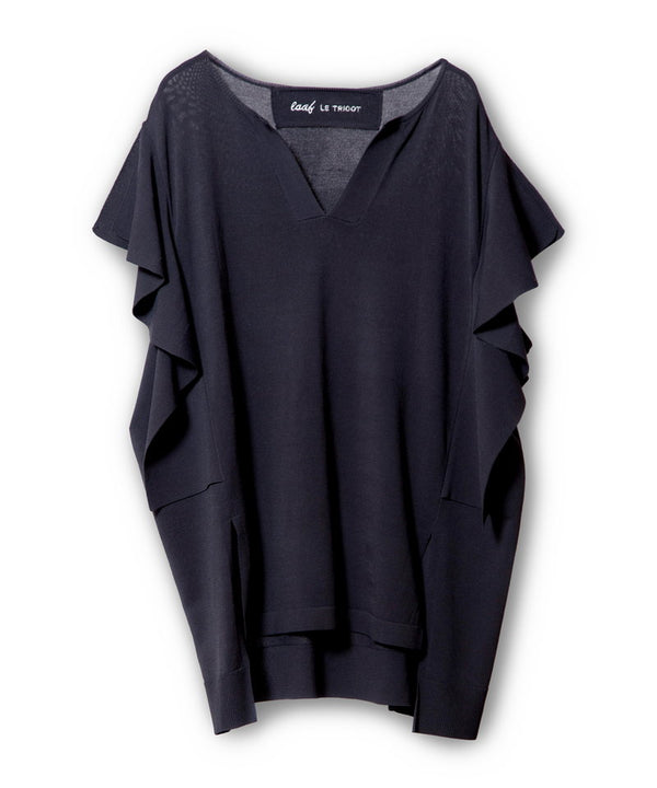 Flare Sleeve Skipper Knit Pullover