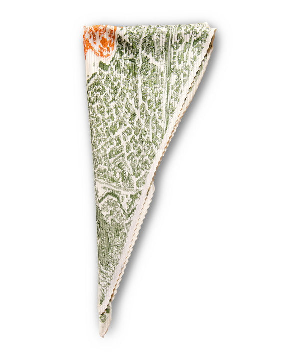 Printed Pleated Scarf