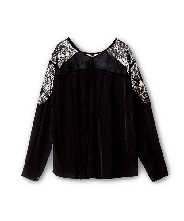 2-way lace switching blouse